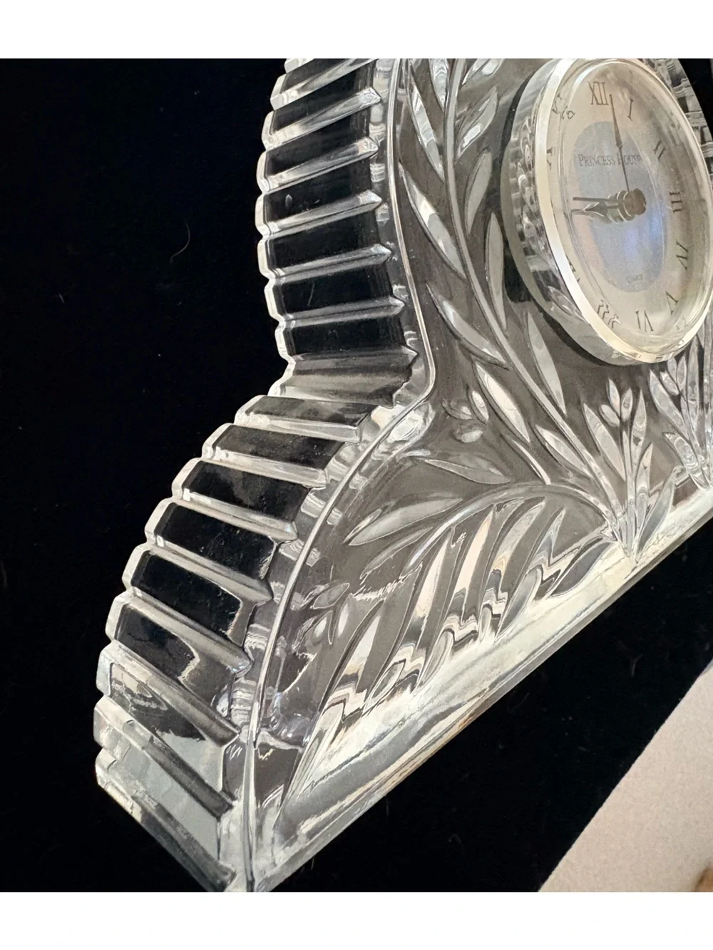 Princess House Crystal Faceted Mantel Clock - Clear